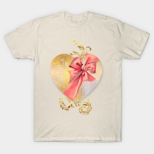 Eternal Heart, wrapped in a bow, Valentines Day tee shirt T-Shirt by LittleBean